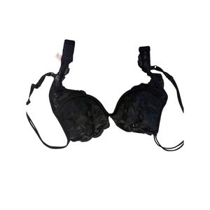 Victorias‎ Secret Black Floral Lace Unlined Underwire Demi Bra 34C